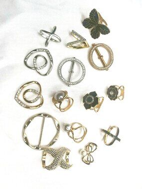 Mixed Brooch Clip NEW Gold Silver Tone Rhinestone Enamel Pearl 3–4cm Choose Lot